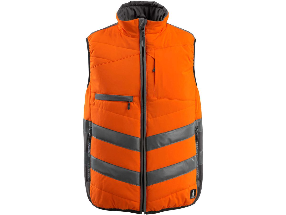 Winterweste GRIMSBY, Gr. 4XL - hi-vis orange/dunkelanthrazit, 100% PES