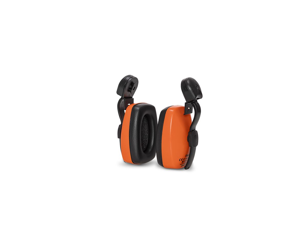 CLIPTON Kapselgehörschutz orange mit - Kunststoffbügel für Schutzhelmmontage