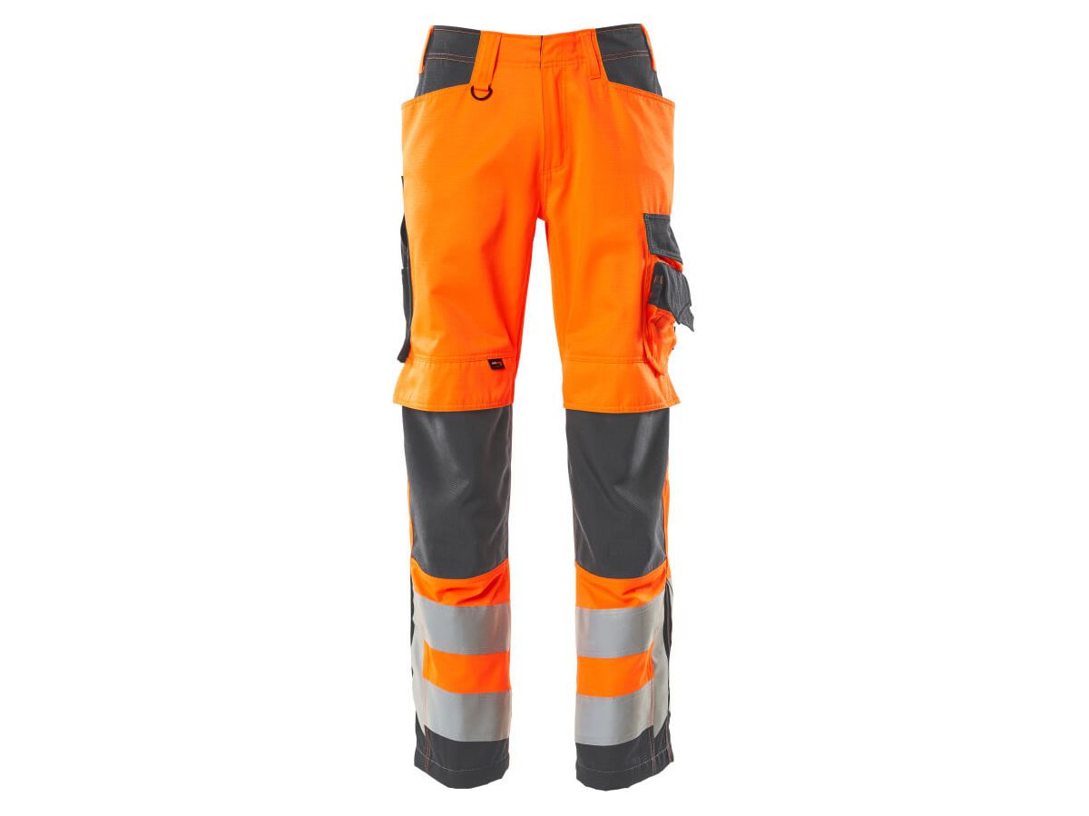 Hose mit Knietaschen Gr. 82C58 (Kl. 2) - hi-vis orange/dunkelanthr. 70%PES /30%CO