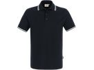 Poloshirt Twin-Stripe L schwarz/weiss - 100% Baumwolle