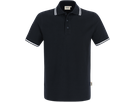 Poloshirt Twin-Stripe XL schwarz/weiss - 100% Baumwolle