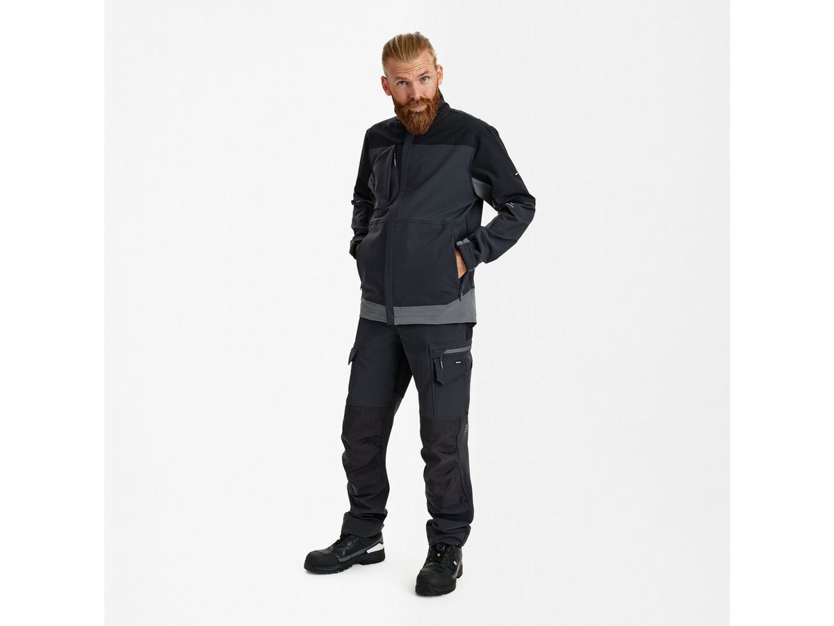 ENTIRE Arbeitsjacke Gr. S - Anthrazitgrau/Schwarz, 4-Wege-Stretch