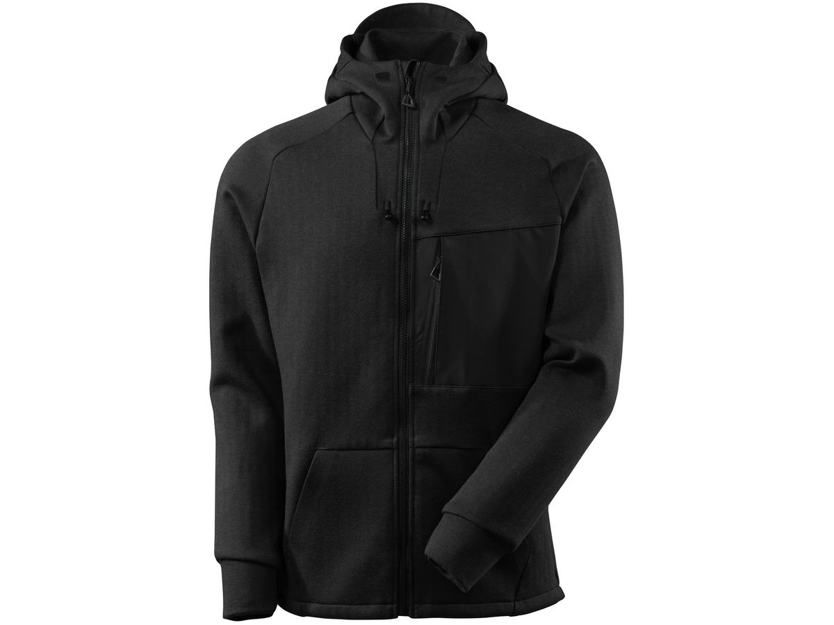 MASCOT Advanced Kaputzensweatshirt - Grösse L, schwarz-meliert/schwarz