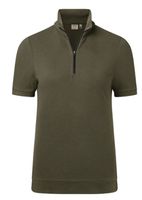 Poloshirt Mikralinar ZIP Piqué Gr. 2XL - olive, aus 50% BW 50 PE