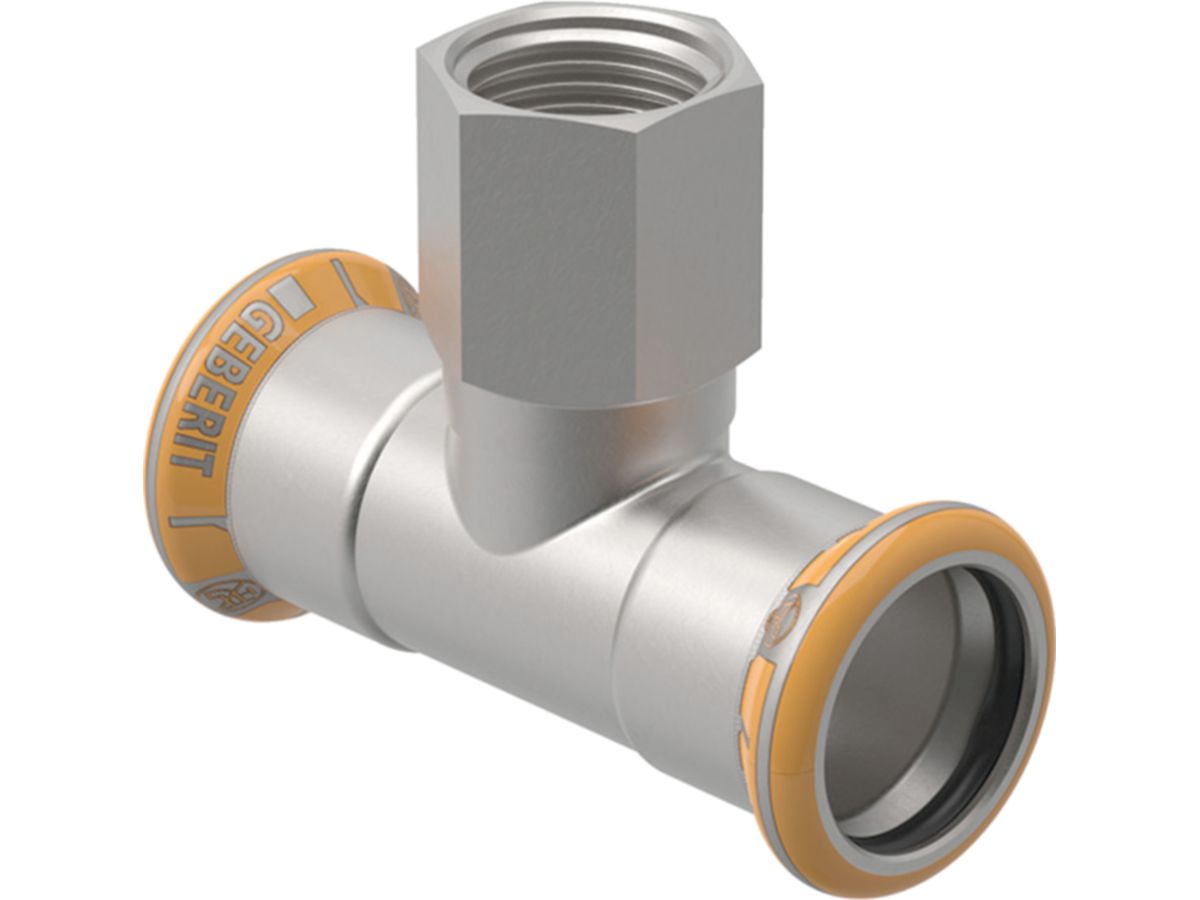 Mapress Therm T-Stück mit Innengewinde - d=28mm, Rp=1/2", d1=28mm