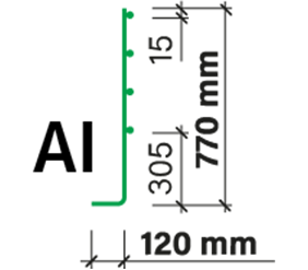 Forwa 2000 Anschlussnetze, 1x gebogen - Anschluss aussen und innen (leicht)