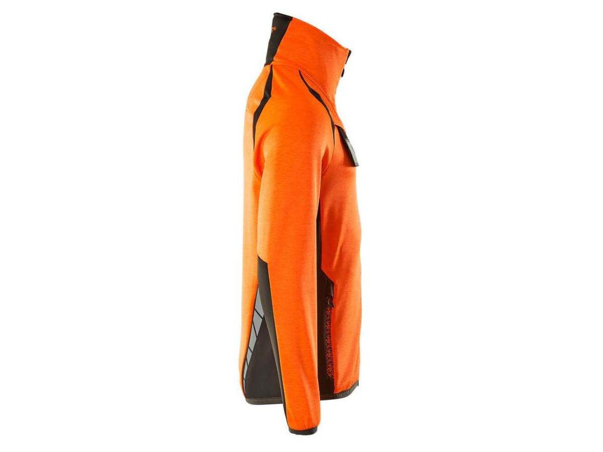Fleecepullover mit Reissverschl. Gr. 2XL - hi-vis orange/dunkelanthrazi,94%PES/6%EL