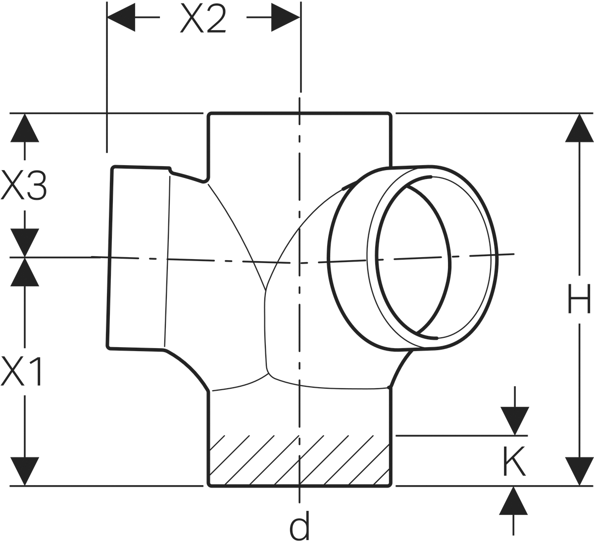 Geberit Silent Bogeneckabzweig 88.5/135° - db20, d110 mm