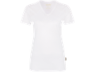 Damen-V-Shirt COOLMAX Gr. M, weiss - 100% Polyester, 130 g/m²