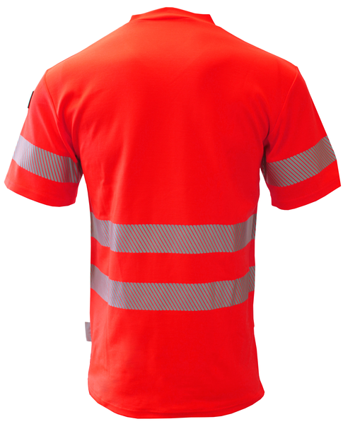 Bormio Säntis T-Shirt, Kurzarm UPF 40 - leuchtrot, mit Reflexstreifen