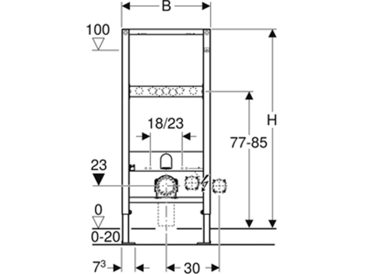 Geberit Duofix-Wand-WC-Element - Typ 112, für Zweistückanlagen