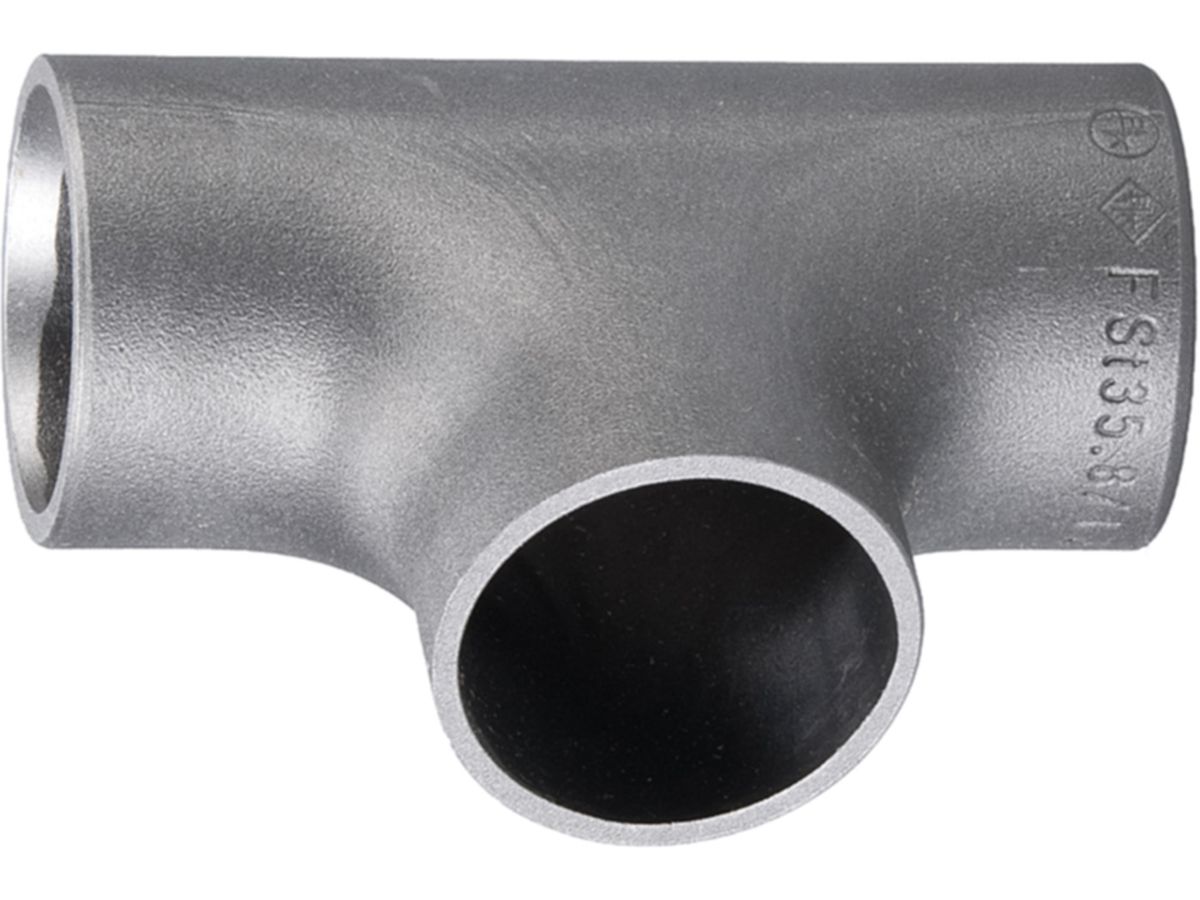 Schweiss-T-Stücke, nahtlos RB - aus Stahl P235GH TC1, nach EN 10253-2