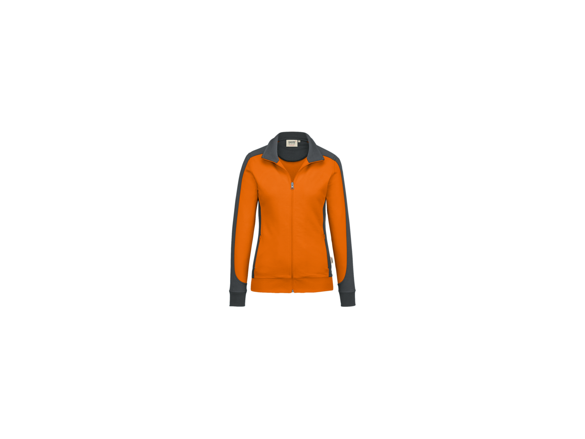 Damen-Sw.jacke Co. Perf. S orange/anth. - 50% Baumwolle, 50% Polyester, 300 g/m²