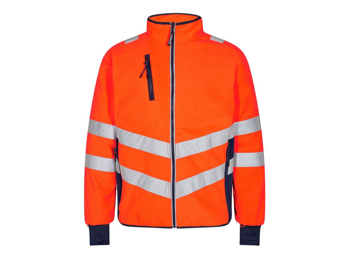 Safety Fleece Jacke Gr. 2XL - Orange/Blue ink