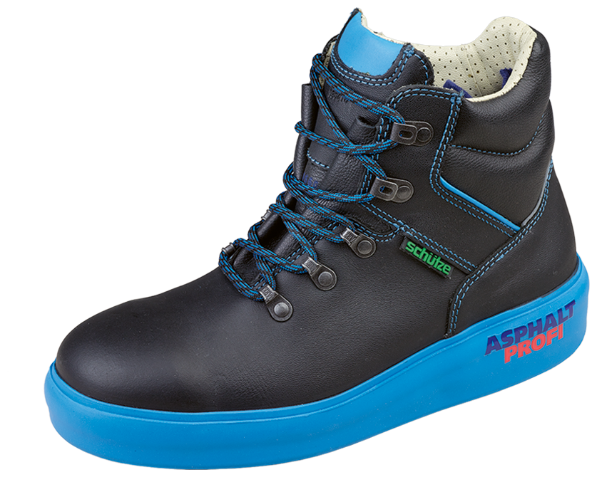 Asphalt Leder-Sicherheitsschuh - Schaft schwarz, Sohle blau