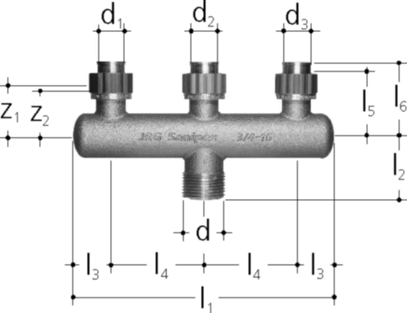 Sanipex Verteiler 3/4-fach