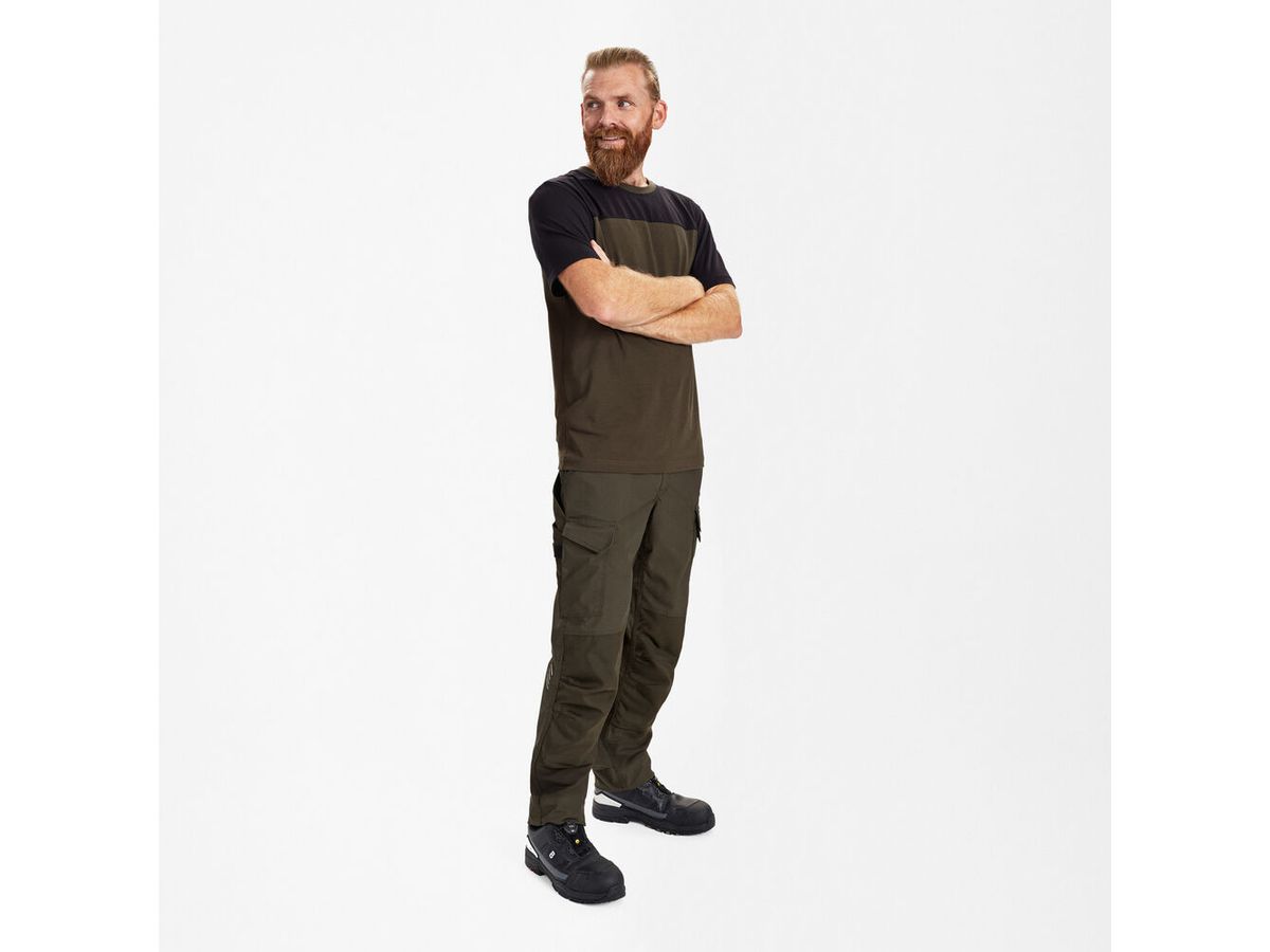 ENTIRE Herren T-Shirt Gr. 4XL - Forest Green/Schwarz