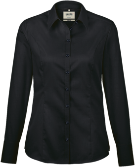 Bluse 1/1-Arm Business Gr. L, schwarz - 100% Baumwolle