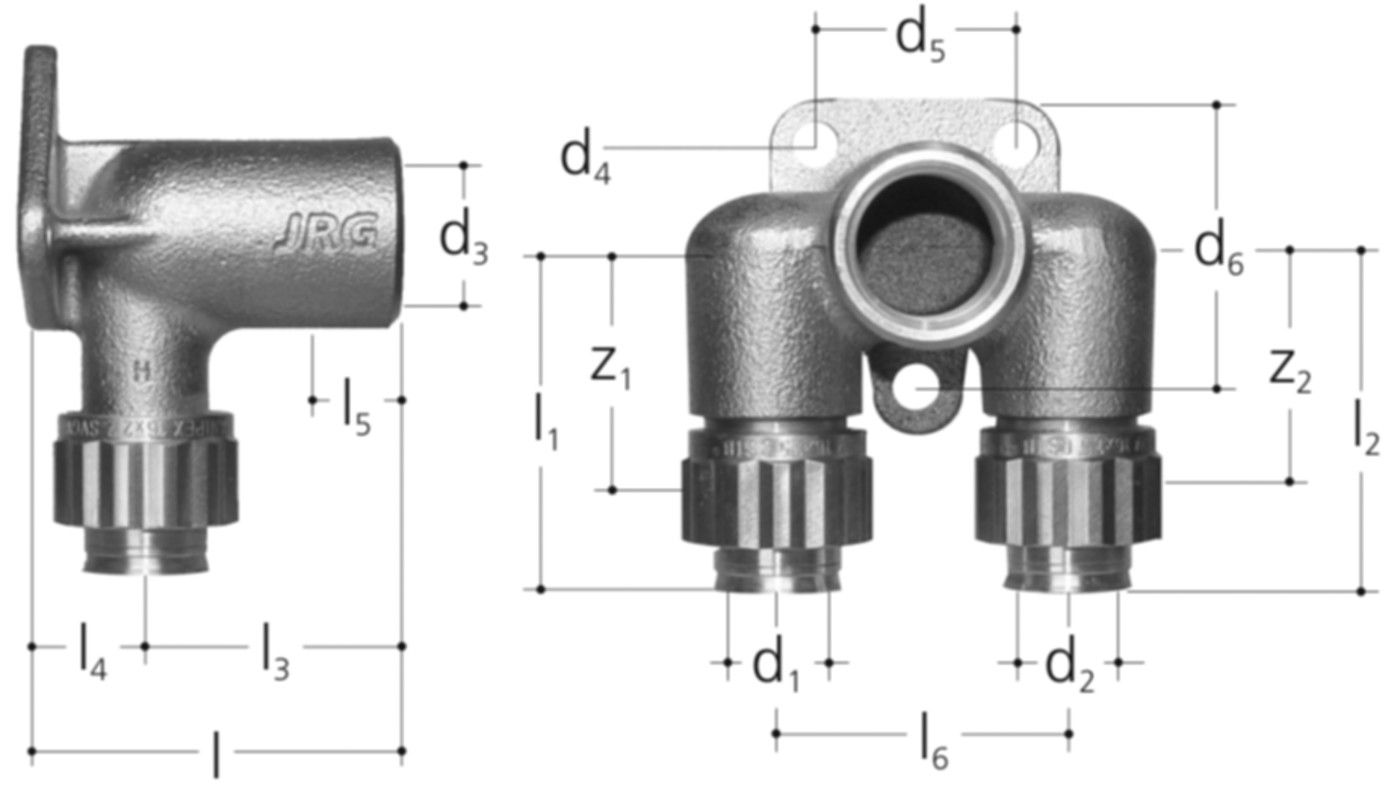 Sanipex Armaturanschluss, doppelt