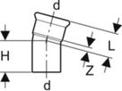 Mapress Edelstahl Bogen 15° - mit Steckende