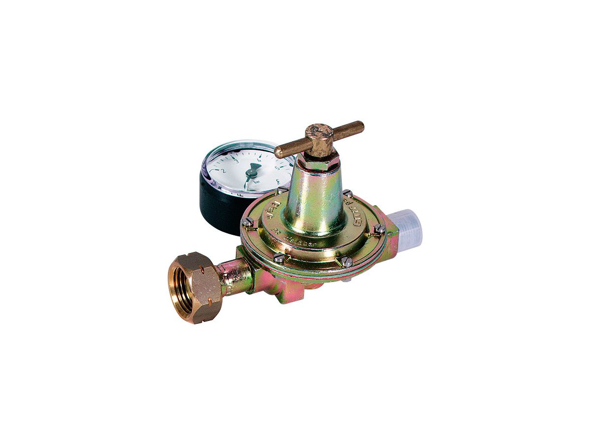 Druckregler mit Manometer 0-4bar - A=3/8" links
