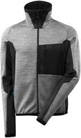 MASCOT Advanced Fleecepullover Gr. 2XL - grau-meliert/schwarz, hoher Kragen