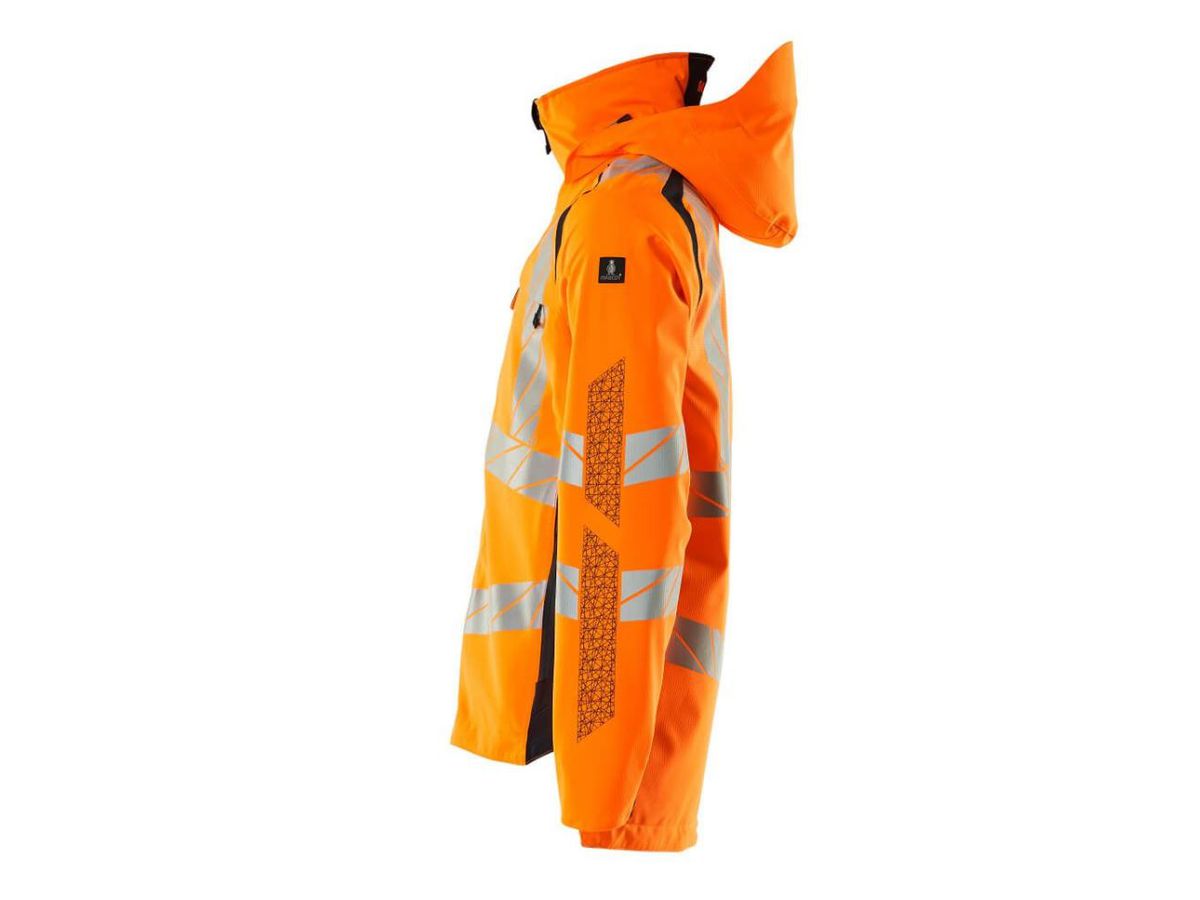 Hard Shell Jacke, Gr. S - hi-vis orange/schwarzblau, 100% PES