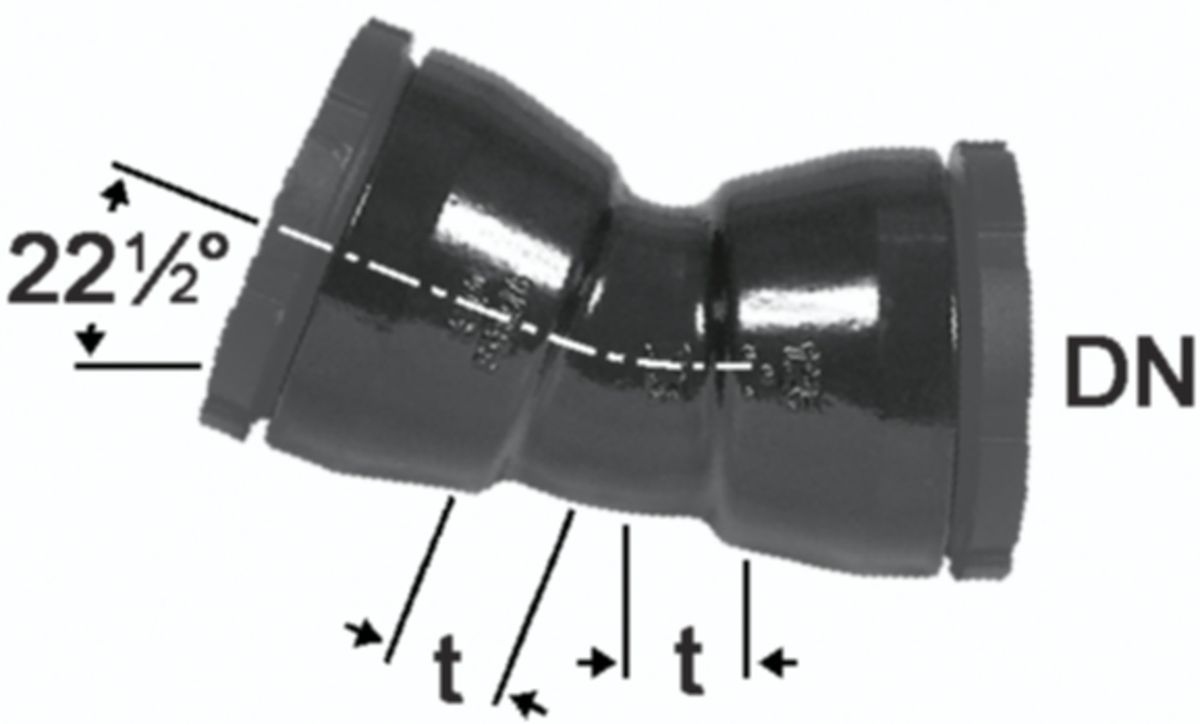 HD Bogen 22°, 2 Schraubmuffen - Fig. 2324a