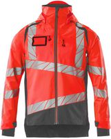 Hard Shell Jacke leichtes Futter Gr. 2XL - hi-vis rot/dunkelanthrazit, 100% PES