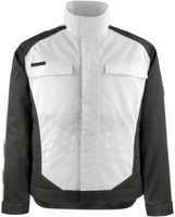 Mainz Arbeitsjacke weiss-dunk. anthrazit - 70% polyester / 30% tencel Gr. 2XL