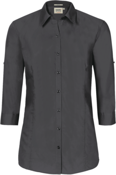 Bluse Vario-¾-Arm Perf. Gr. S, anthrazit - 50% Baumwolle, 50% Polyester, 120 g/m²