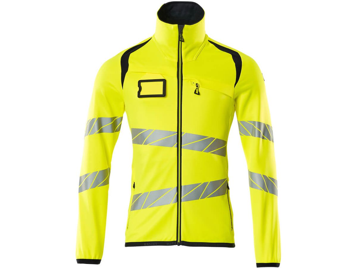 Fleecepullover mit Reissverschl. Gr.4XL - hi-vis gelb/schwarzblau