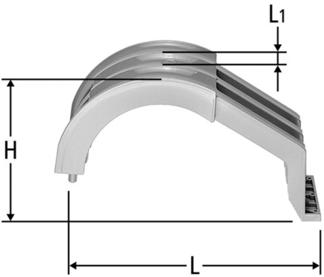 Optiflex Rohrbrücke, 3 Rohrführungen - passend zu Einlegebalken 8750