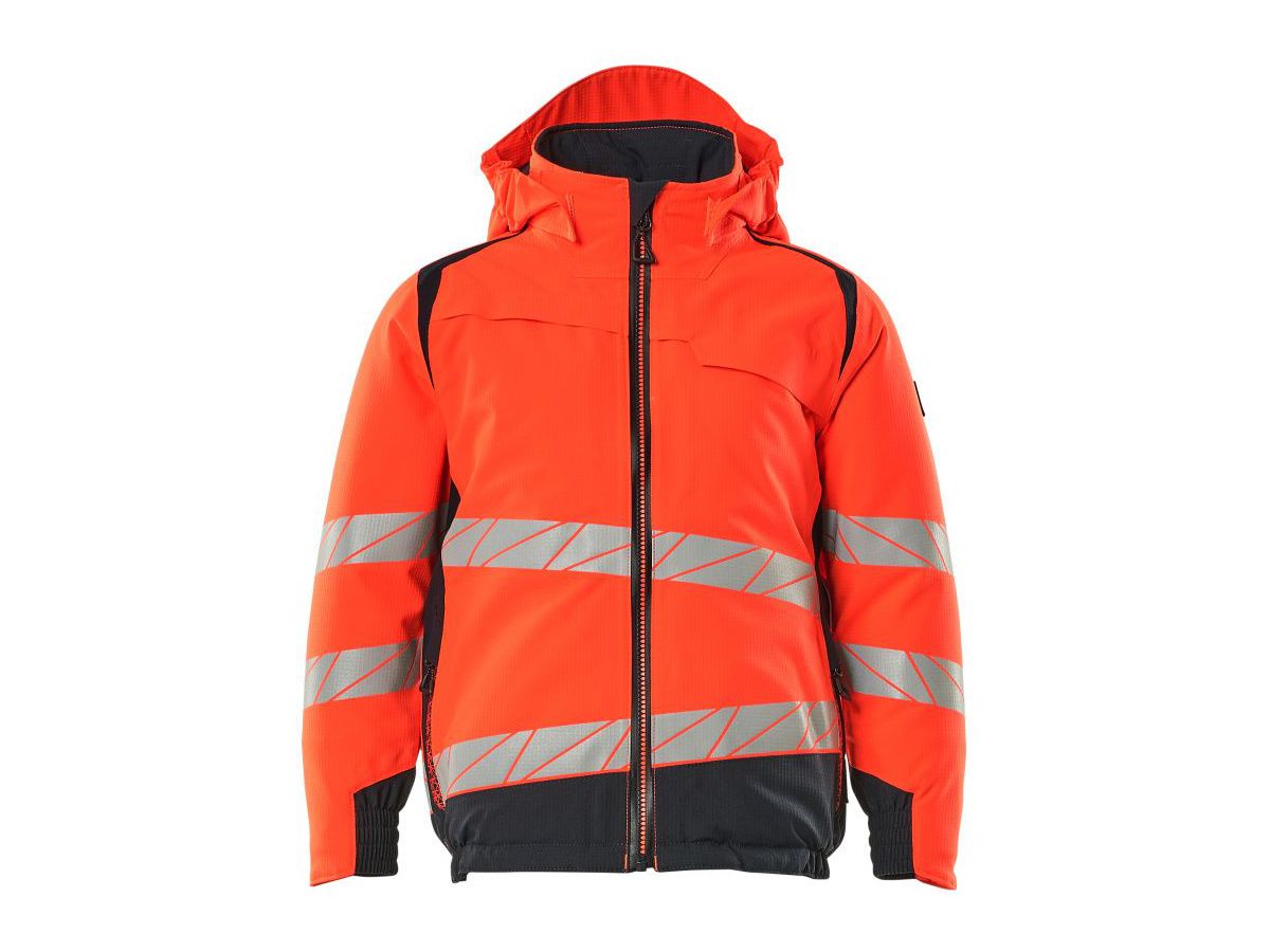 Winterjacke für Kinder, CLIMASCOT Gr.152 - Hi-vis Rot/schwarzblau 100% Polyester