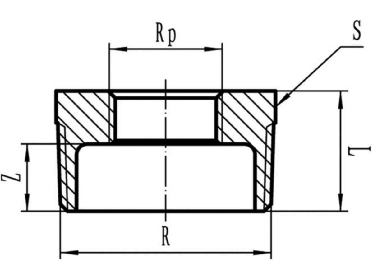 rostfr. Red. Buchse 1 1/2"-1"