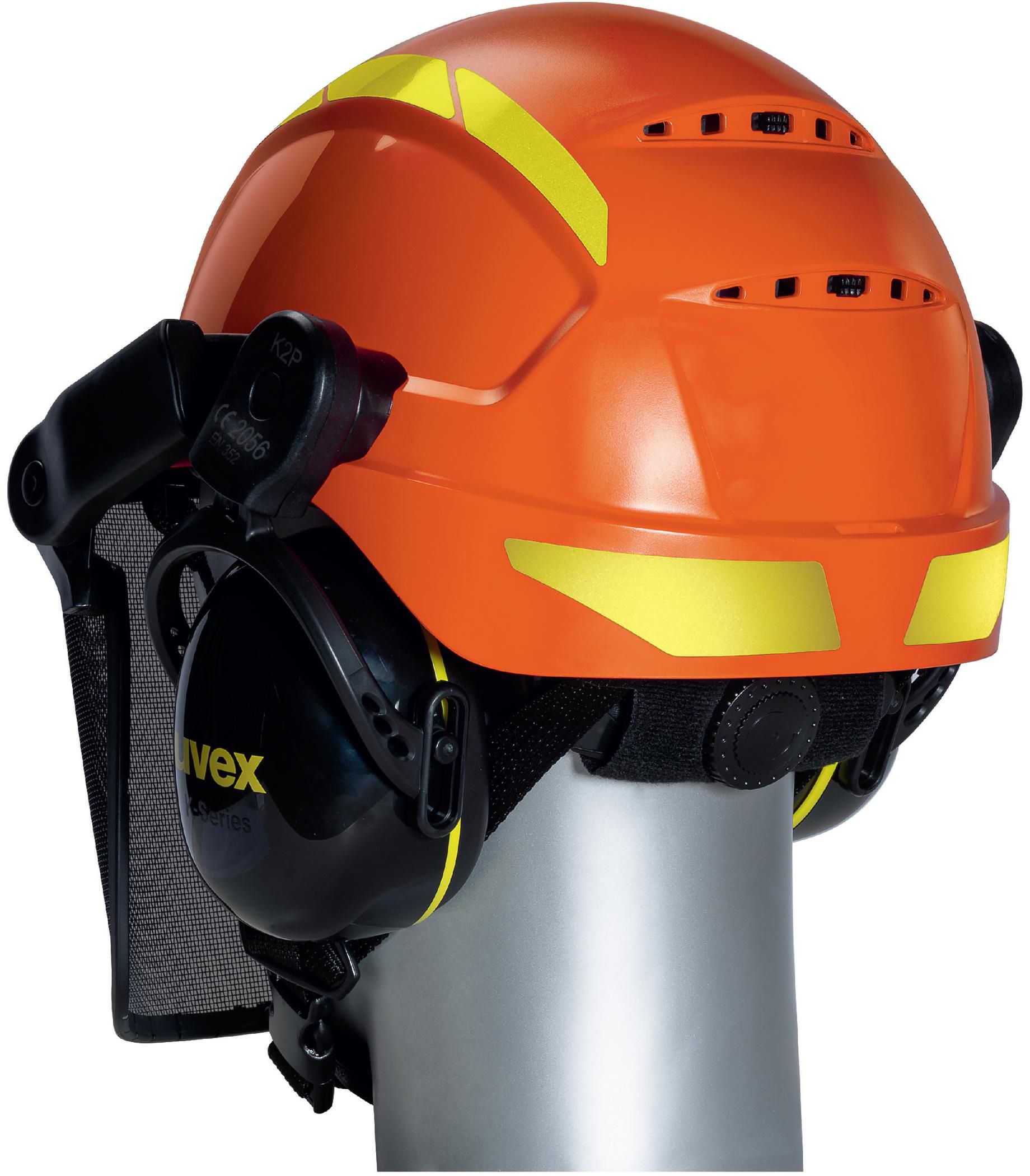 UVEX pheos forestry Schutzhelm orange - mit Metallvisier und Gehörschutz