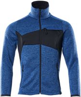 Strickpullover / Strickjacke Gr. 2XL - azurblau/schwarzblau mit Reissverschluss