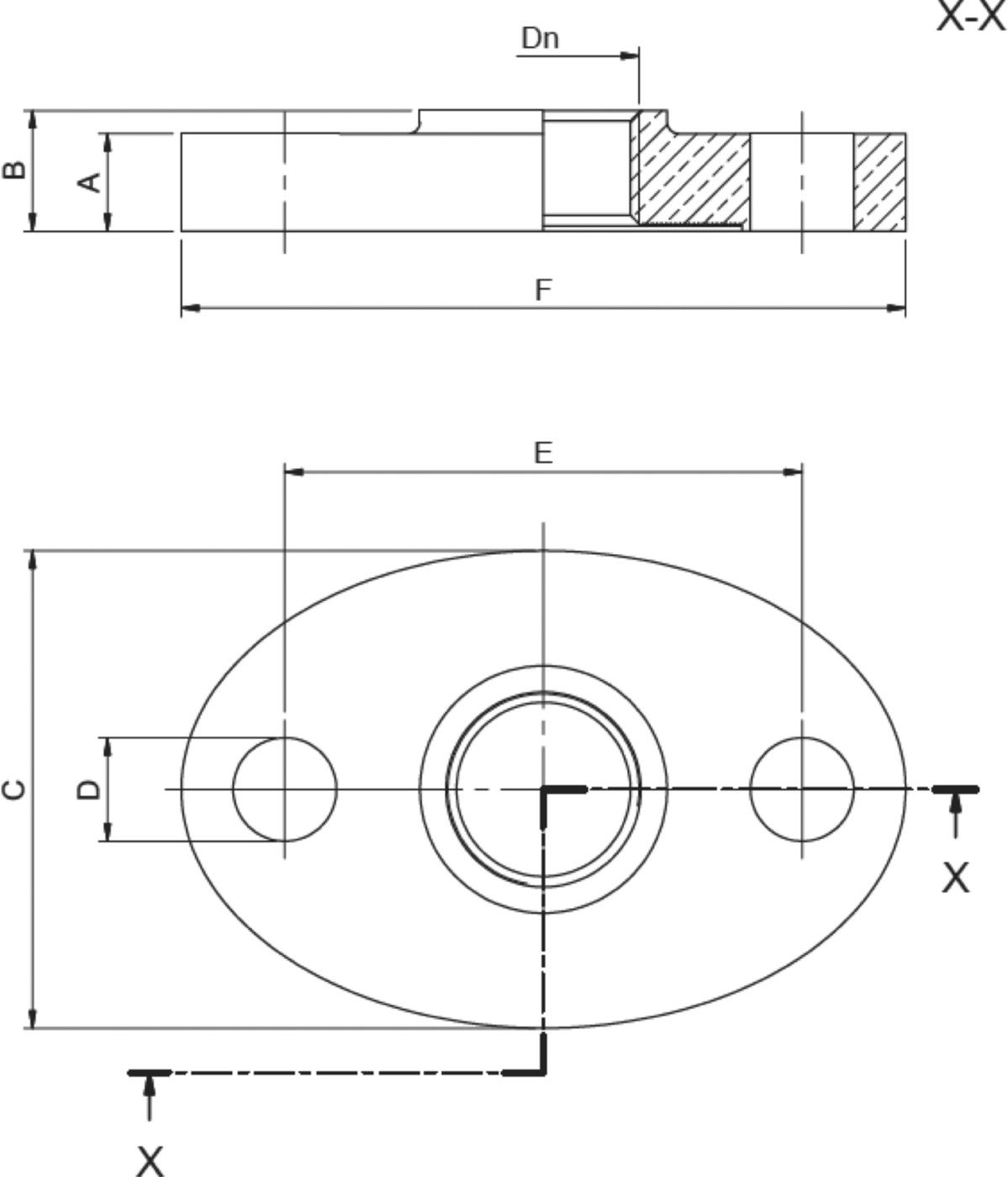 Rotguss Wassermesser-Flansch IG - Gummidichtung NBR PN10/40, PN16