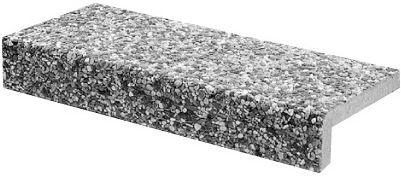 Winkelstufe CASTELLO 40 x 15 cm - Sarina (grau), Waschbeton 6-12 mm