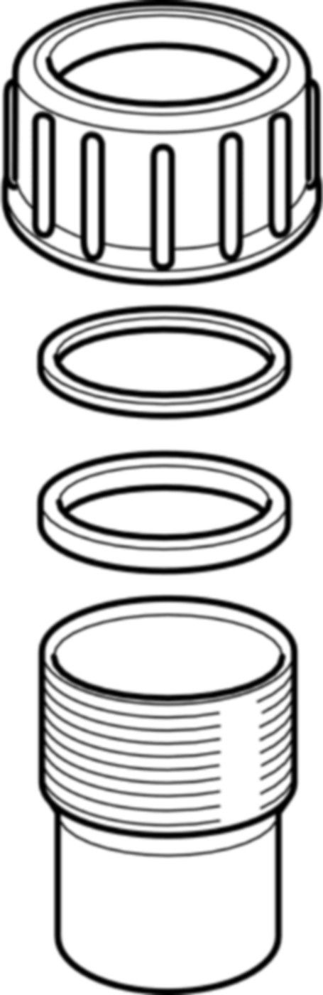 Geberit PE Stutzen mit Verschraubung - zum Kleben