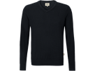 V-Pullover Merino Wool Gr. L, schwarz - 100% Merinowolle