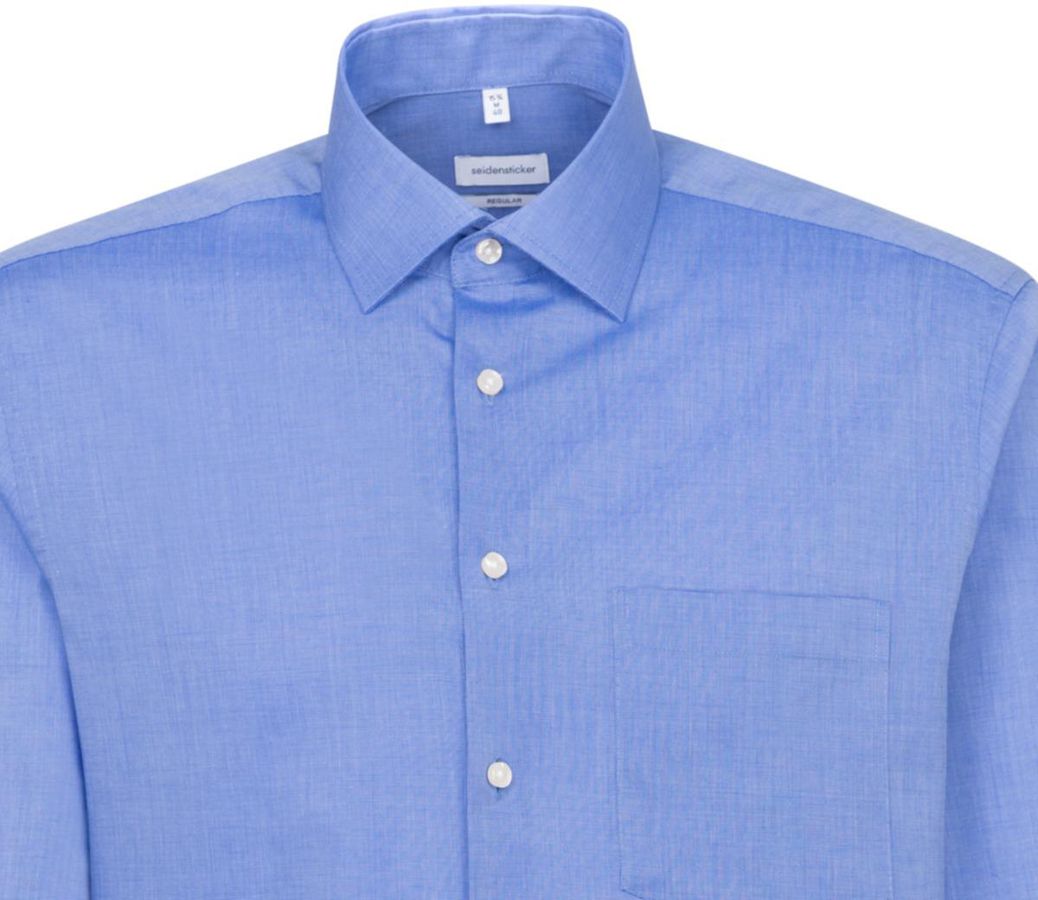 City Kent Hemd MEN 1/1 gewebt Gr. 44 - mittelblau, 100% CO