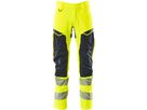 Hose mit Knietaschen, Stretch, Gr. 90C51 - hi-vis gelb/schwarzblau, 92% PES/8%EL