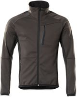 Fleecepullover mit Reissverschl. Gr. 2XL - dunkelanthr./schwarz, 94% PES / 6% EL