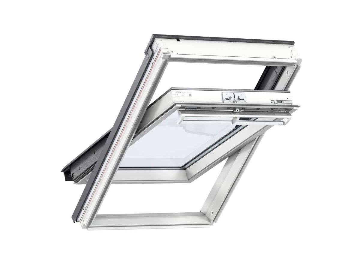 VELUX GGL 2166, SK06 114/ 118 cm Kupfer - Holz weiss lackiert, Thermo 2