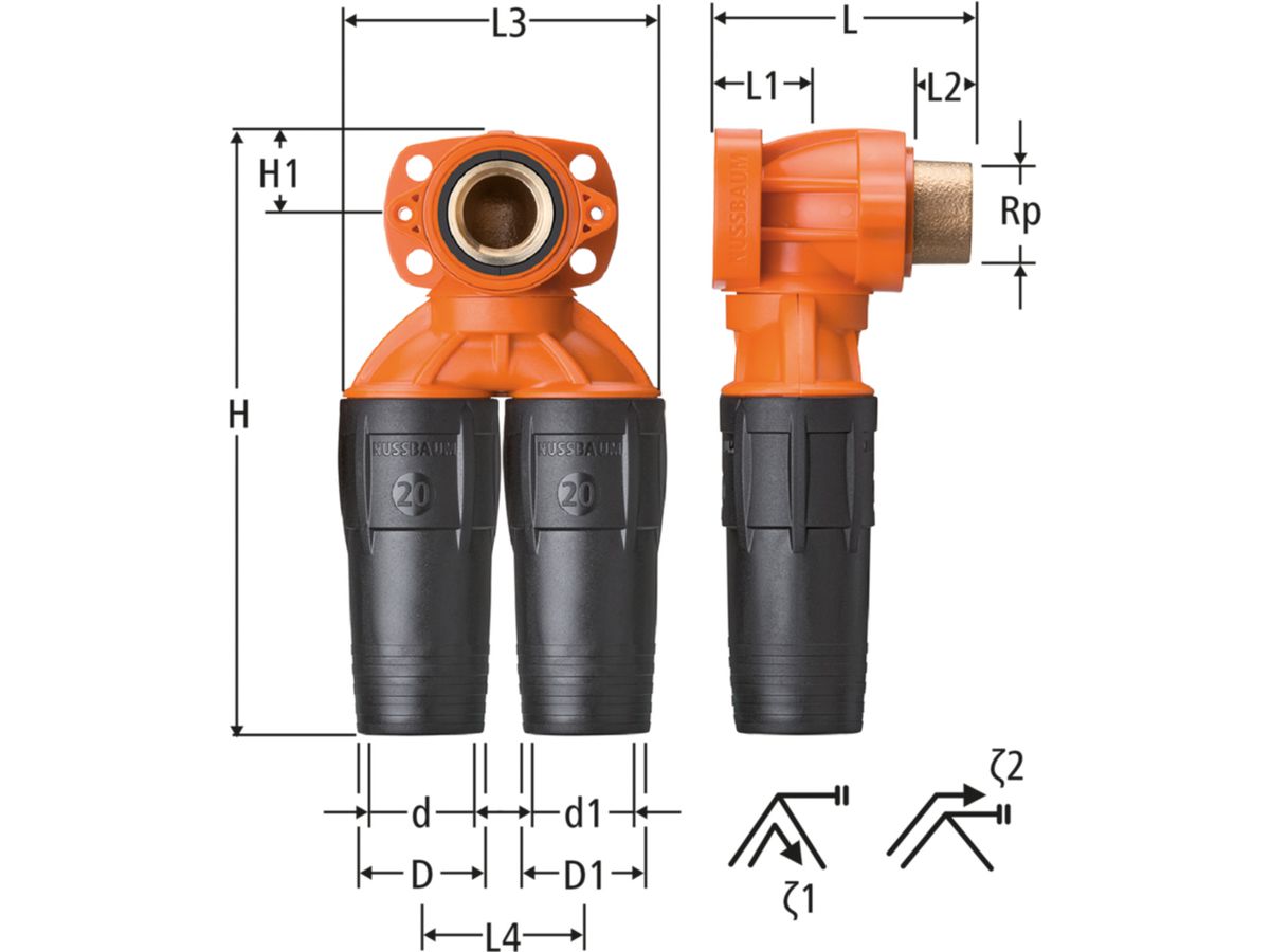 Optiflex-Flowpress-Doppeldose lang - für Mauerwerk und Vorwandinstallation