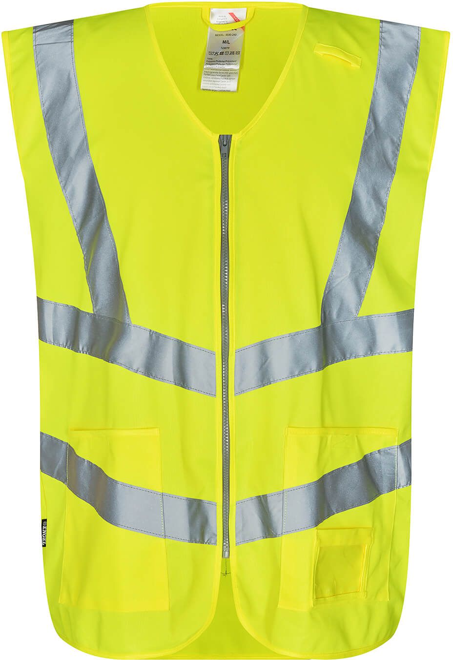 Safety Verkehrsweste mit Reflexstreifen - inkl. Taschen und Reissverschluss