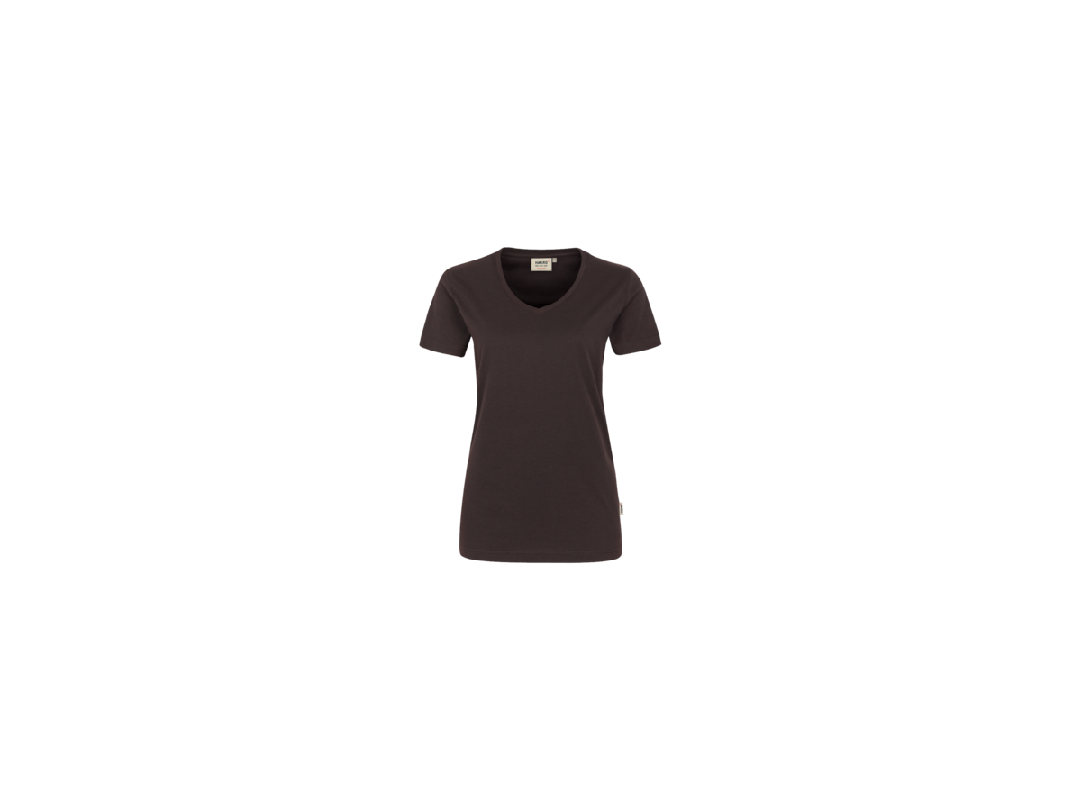 Damen-V-Shirt Perf. Gr. M, schokolade - 50% Baumwolle, 50% Polyester, 160 g/m²