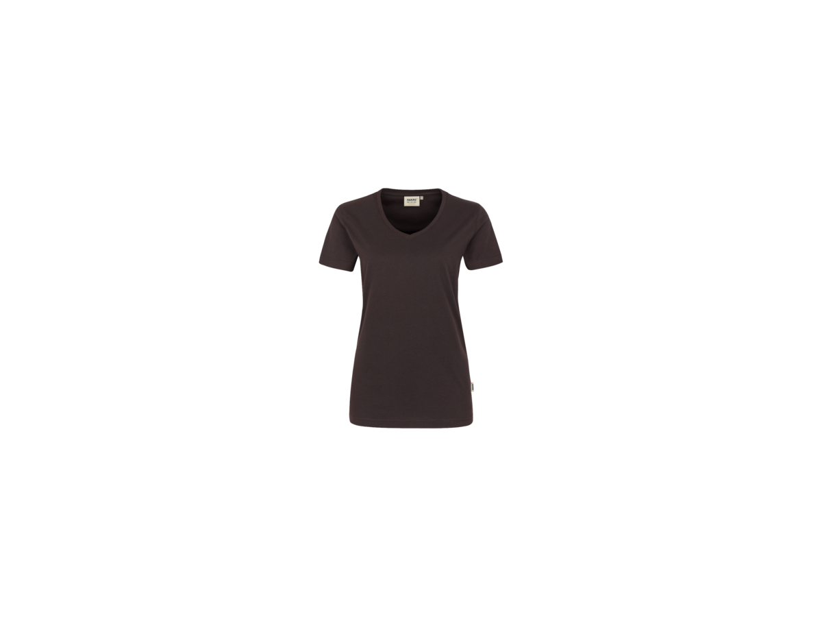 Damen-V-Shirt Perf. Gr. 2XL, schokolade - 50% Baumwolle, 50% Polyester, 160 g/m²