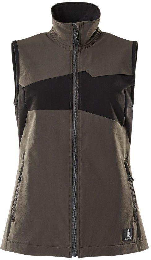 Weste Damen-Passform, Gr. L - dunkelanth/schwarz, 88% PES / 12% EOL